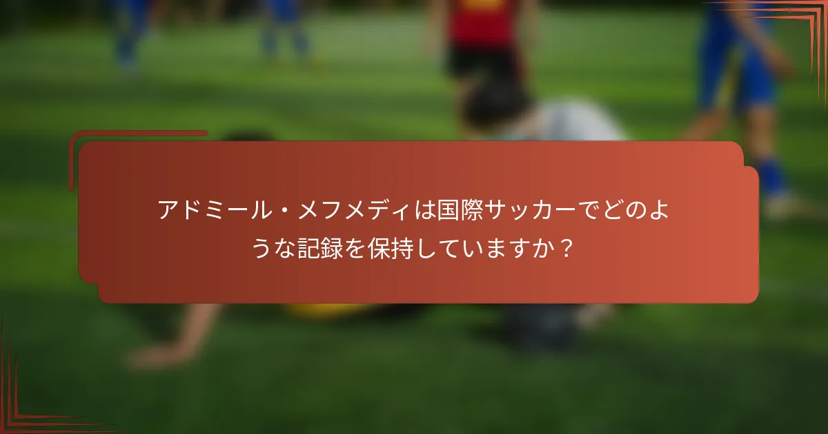 アドミール・メフメディは国際サッカーでどのような記録を保持していますか？