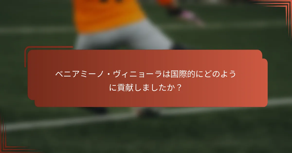 ベニアミーノ・ヴィニョーラは国際的にどのように貢献しましたか？