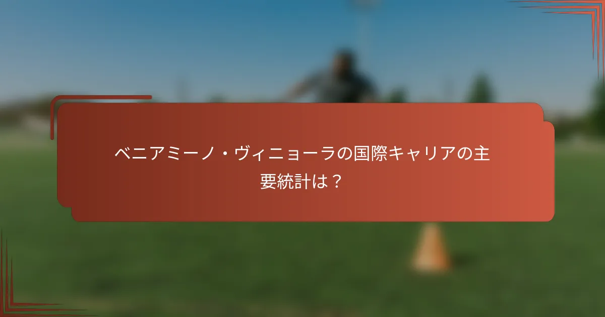 ベニアミーノ・ヴィニョーラの国際キャリアの主要統計は？