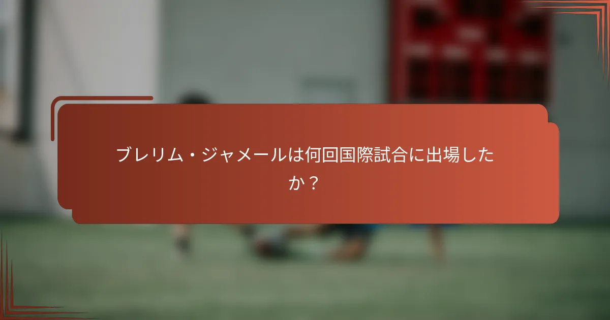 ブレリム・ジャメールは何回国際試合に出場したか？