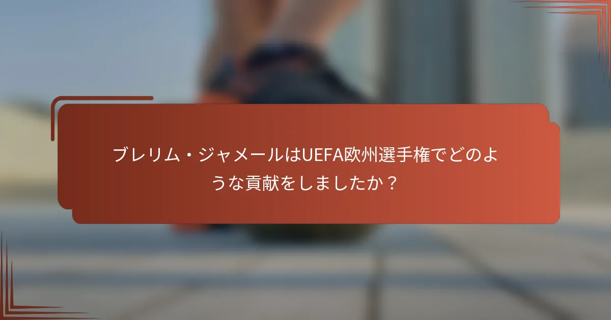 ブレリム・ジャメールはUEFA欧州選手権でどのような貢献をしましたか？