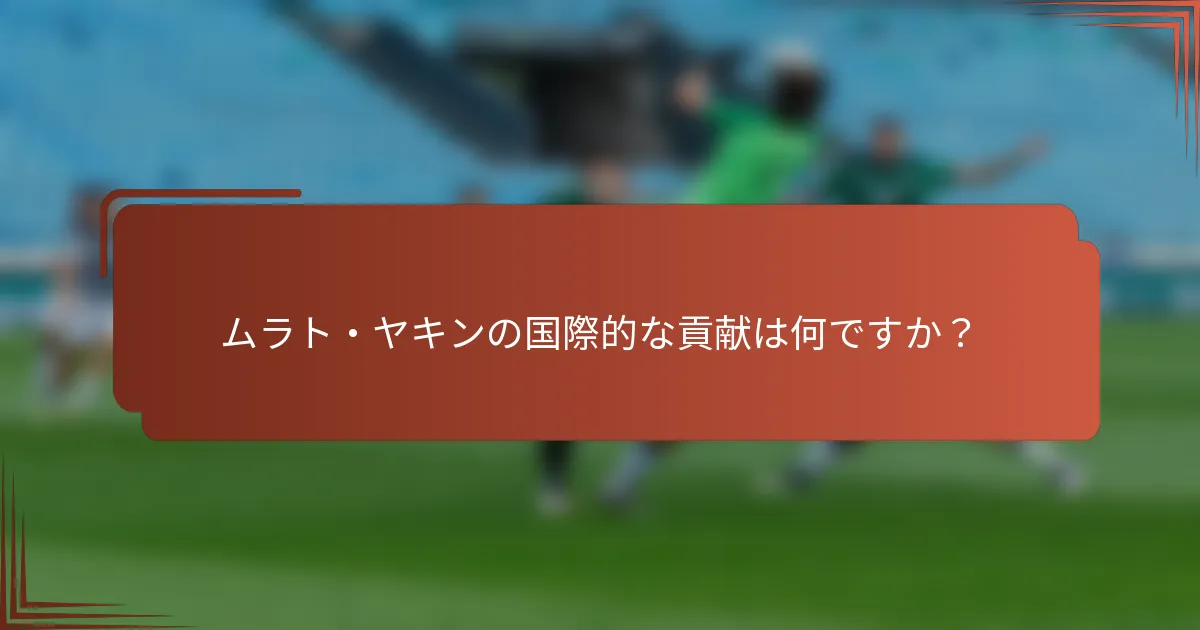 ムラト・ヤキンの国際的な貢献は何ですか？
